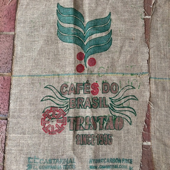Coffee Bean Burlap Sack Brasil Tristao Leaf and Berry Decor - Picture 6 of 8